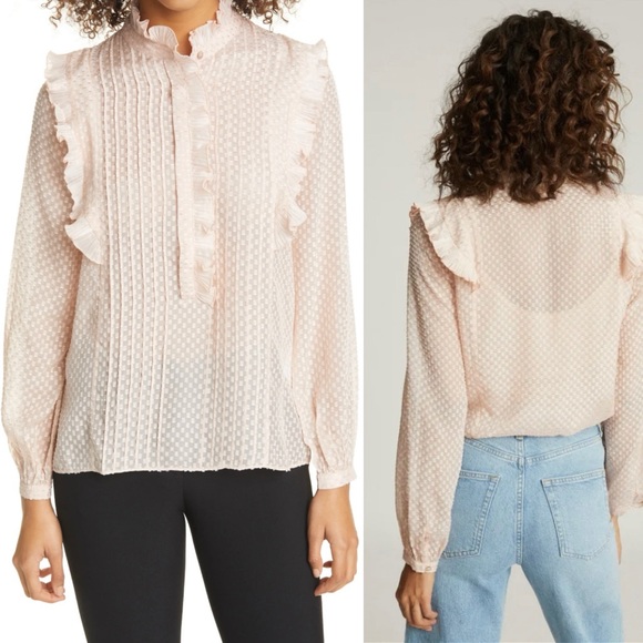 Reiss Taylor Pink Ruffle Blouse - 0 - Picture 15 of 15